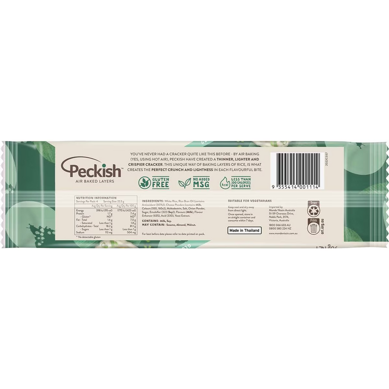 Peckish Rice Crackers Sour Cream & Chives 90g