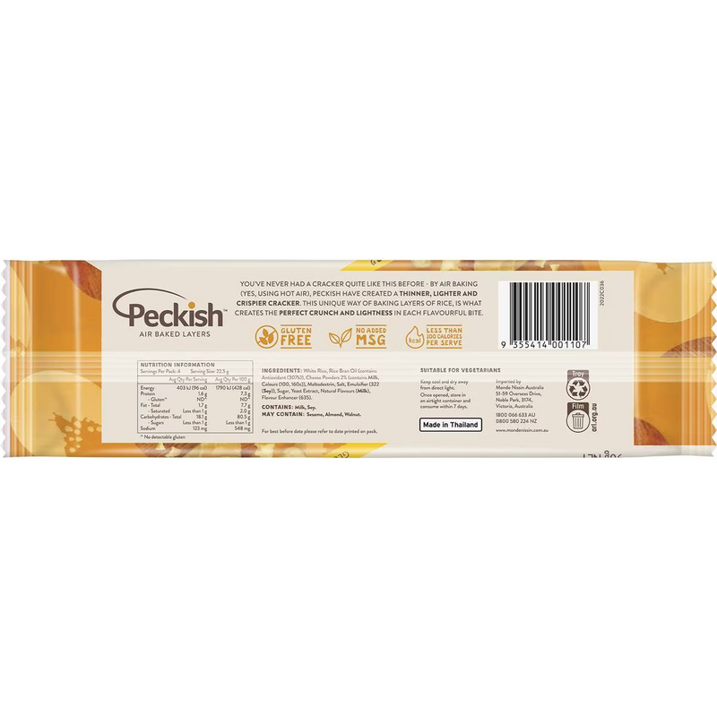 Peckish Rice Crackers Cheddar Cheese 90g