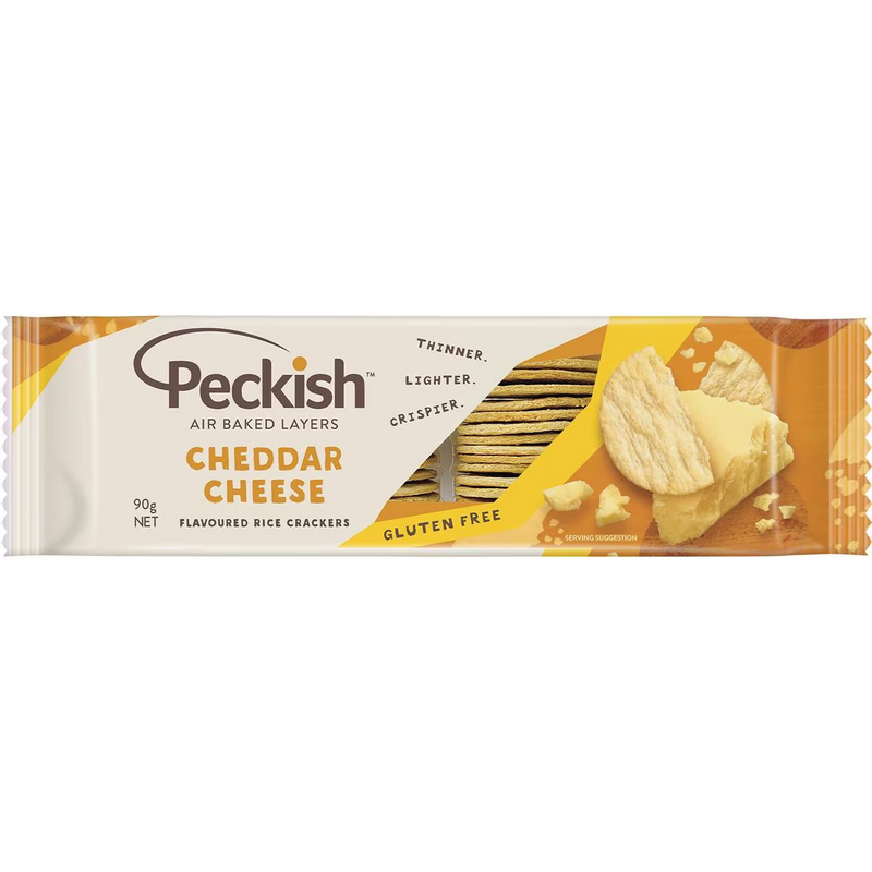 Peckish Rice Crackers Cheddar Cheese 90g