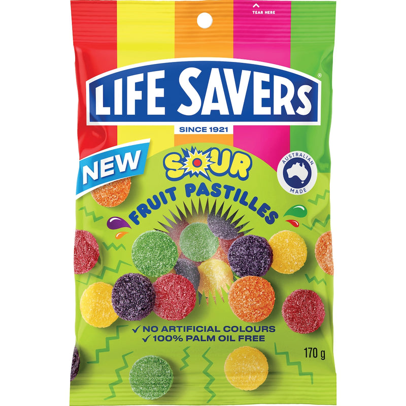 Lifesavers Sour Fruit Pastilles Lollies 170g