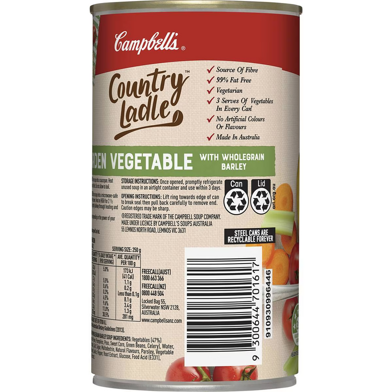 Campbell's Country Ladle Soup Garden Vegetable & Wholegrain Barley 500g