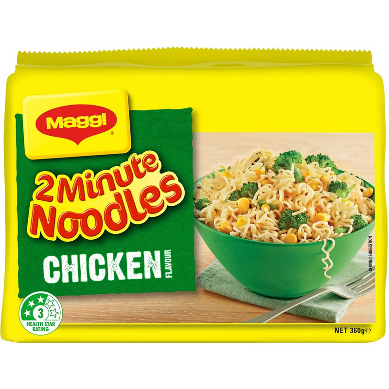 Maggi 2 Minute Chicken Instant Noodles 5 Pack 360g