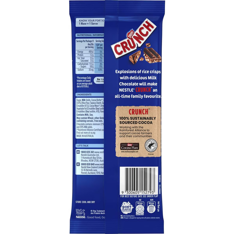 Nestle Crunch Milk Chocolate Block 170g