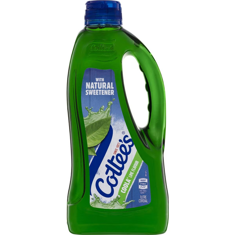 Cottee's Lime Coola Green Cordial 1L