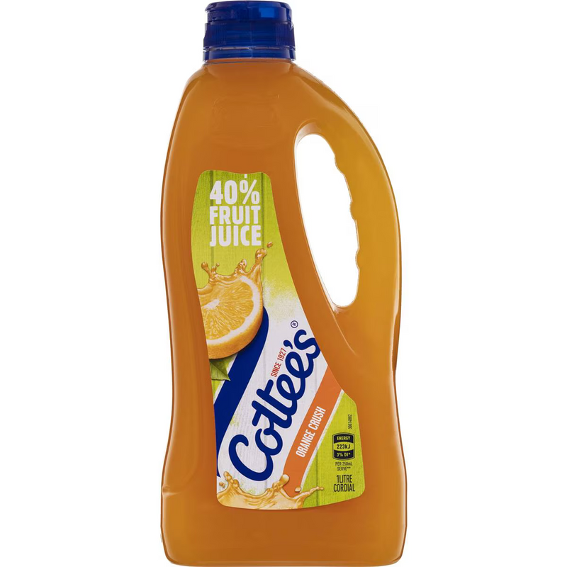 Cottee's Orange Crush With 40% Fruit Juice Cordial 1L