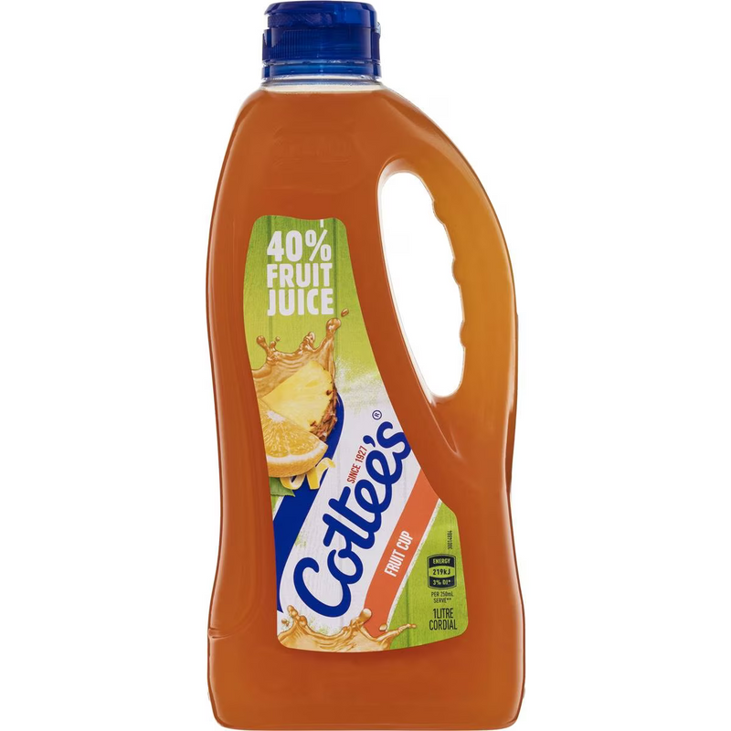 Cottee's Fruit Cup With 40% Fruit Juice Cordial 1L