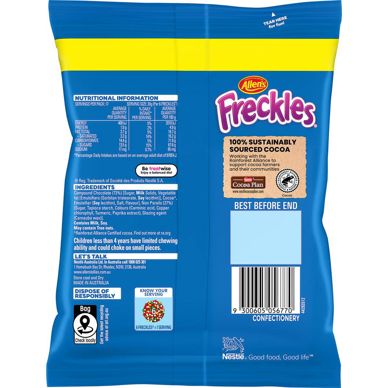 Allen's Freckles Family Bag Lollies 340g