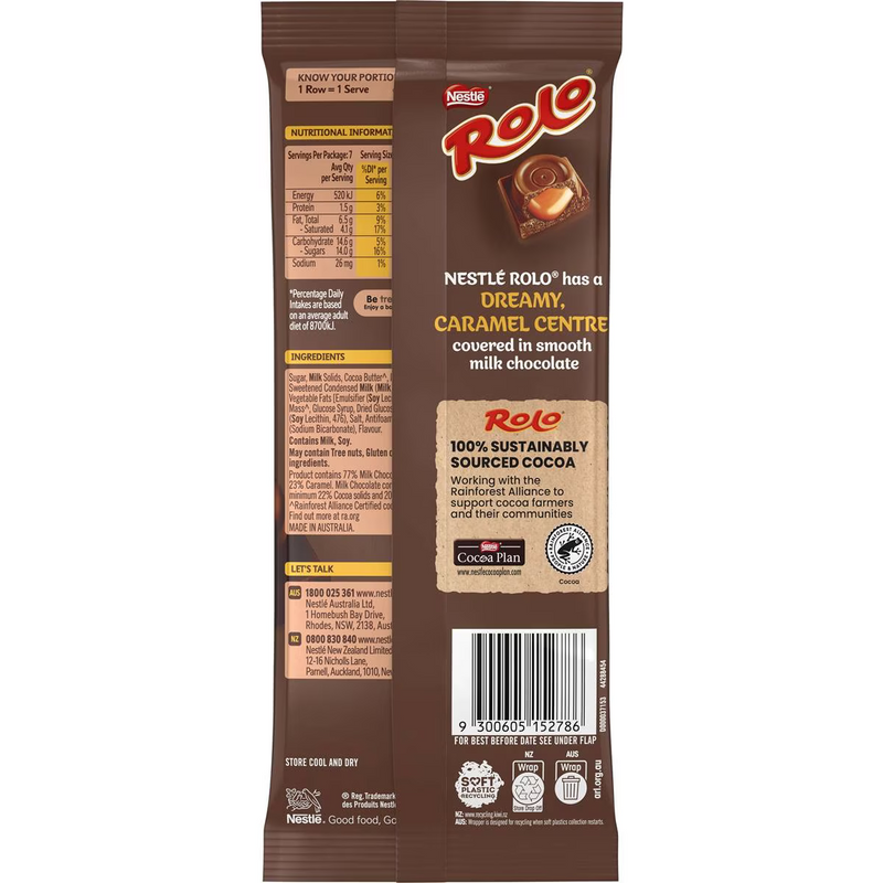 Nestle Rolo Caramel Milk Chocolate Block 170g