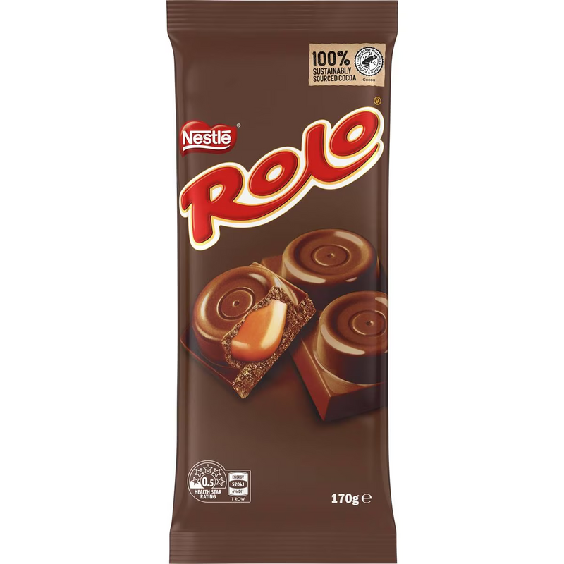 Nestle Rolo Caramel Milk Chocolate Block 170g