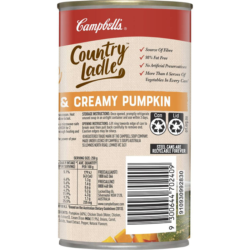 Campbell's Country Ladle Soup Rich & Creamy Pumpkin 500g