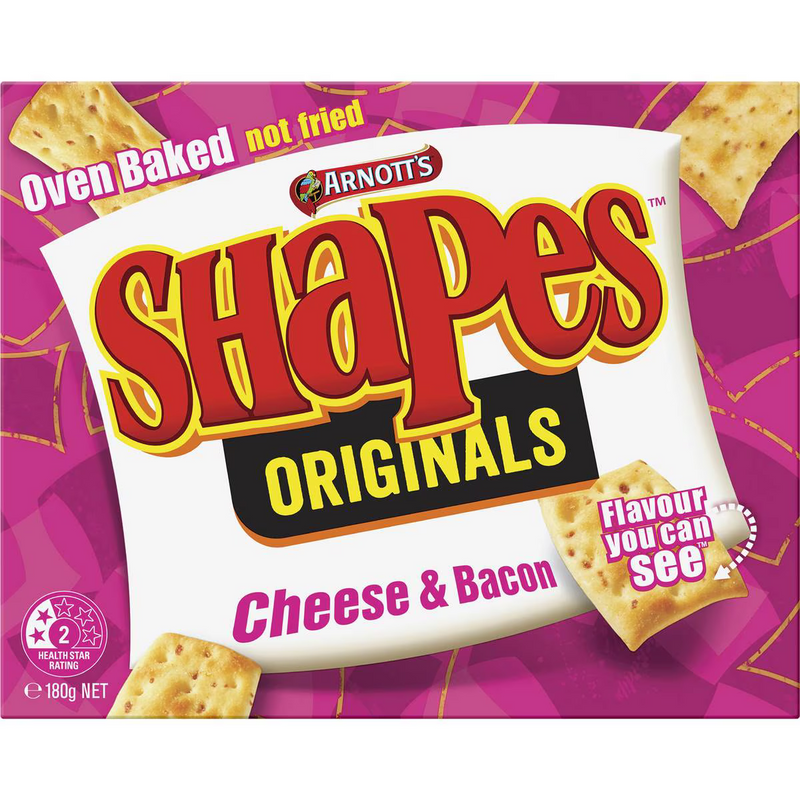 Arnott's Shapes Cheese & Bacon 180g