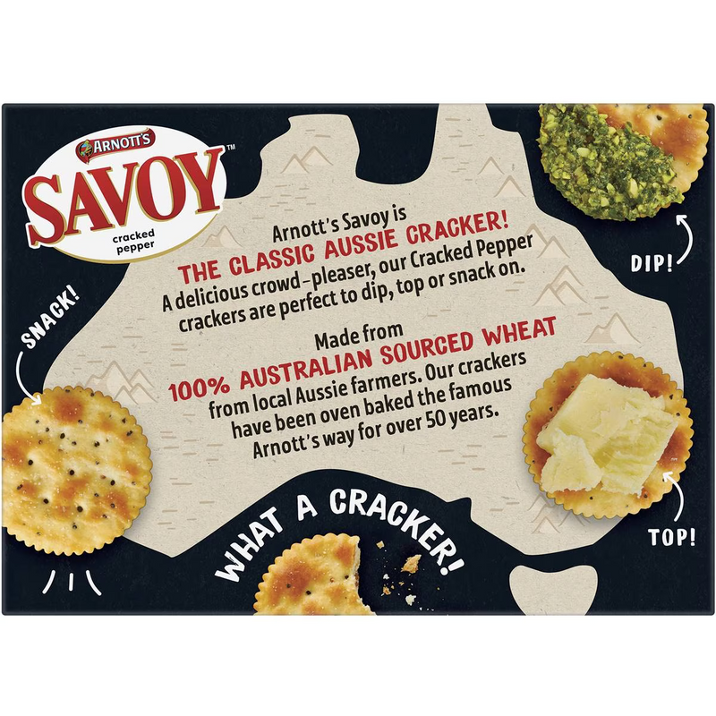 Arnott's Savoy Cracked Pepper Crackers 225g