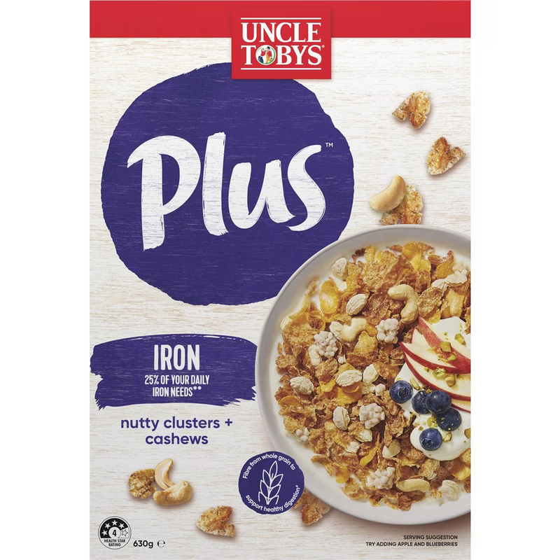 Uncle Tobys Plus Iron Cereal 630g