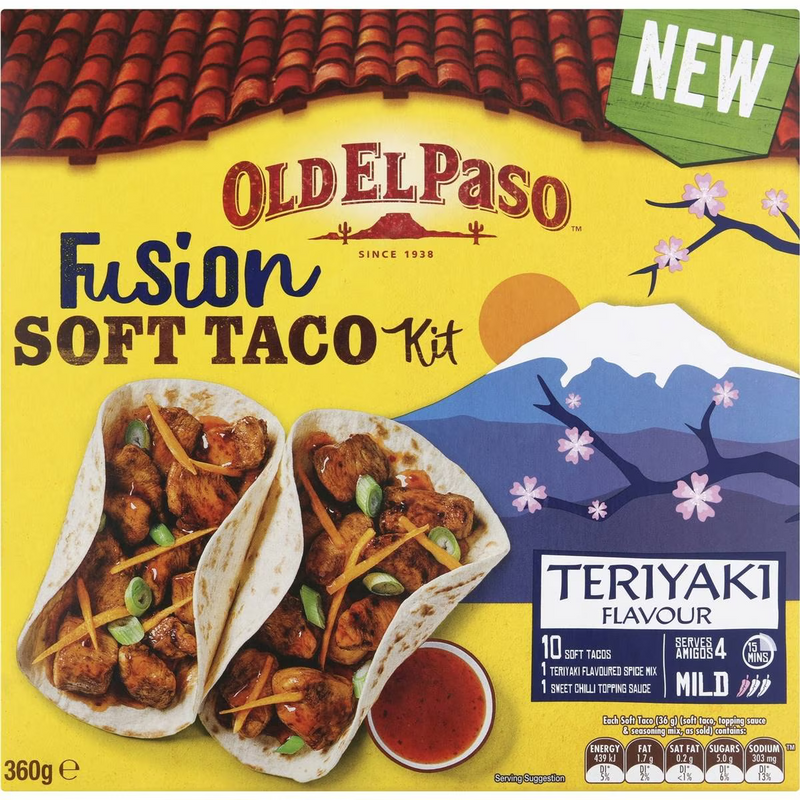 Old El Paso Fusion Soft Taco Kit Teriyaki Flavour 360g