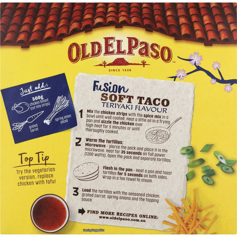 Old El Paso Fusion Soft Taco Kit Teriyaki Flavour 360g