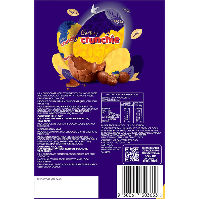 Cadbury Crunchie Chocolate Easter Egg Gift Box 169g