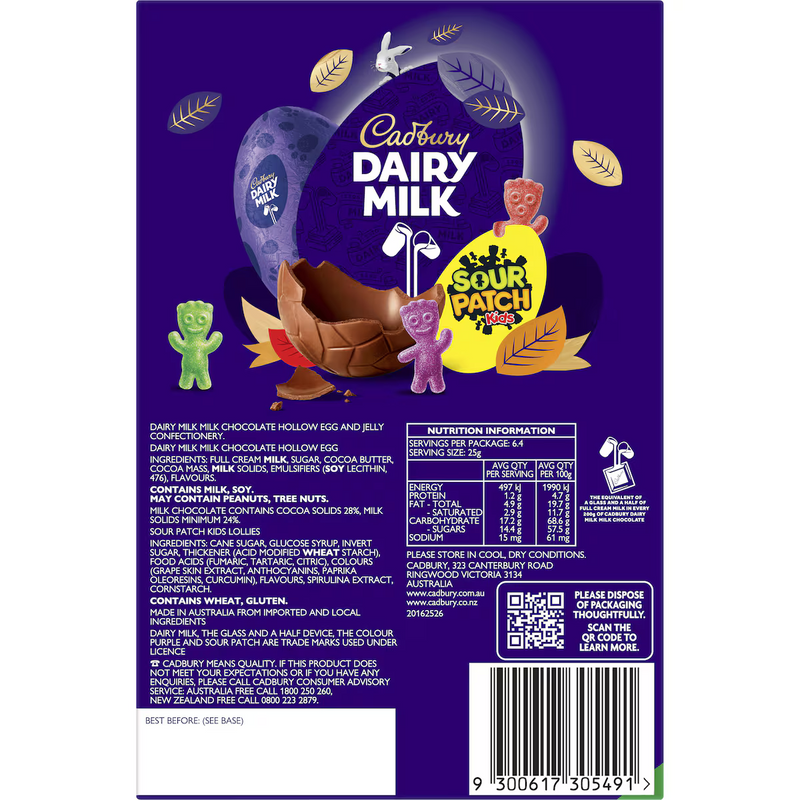 Cadbury Dairy Milk Sour Patch Kids Easter Gift Box 160g