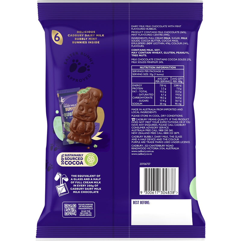 Cadbury Bubbly Mint Chocolate Easter Sharepack 192g