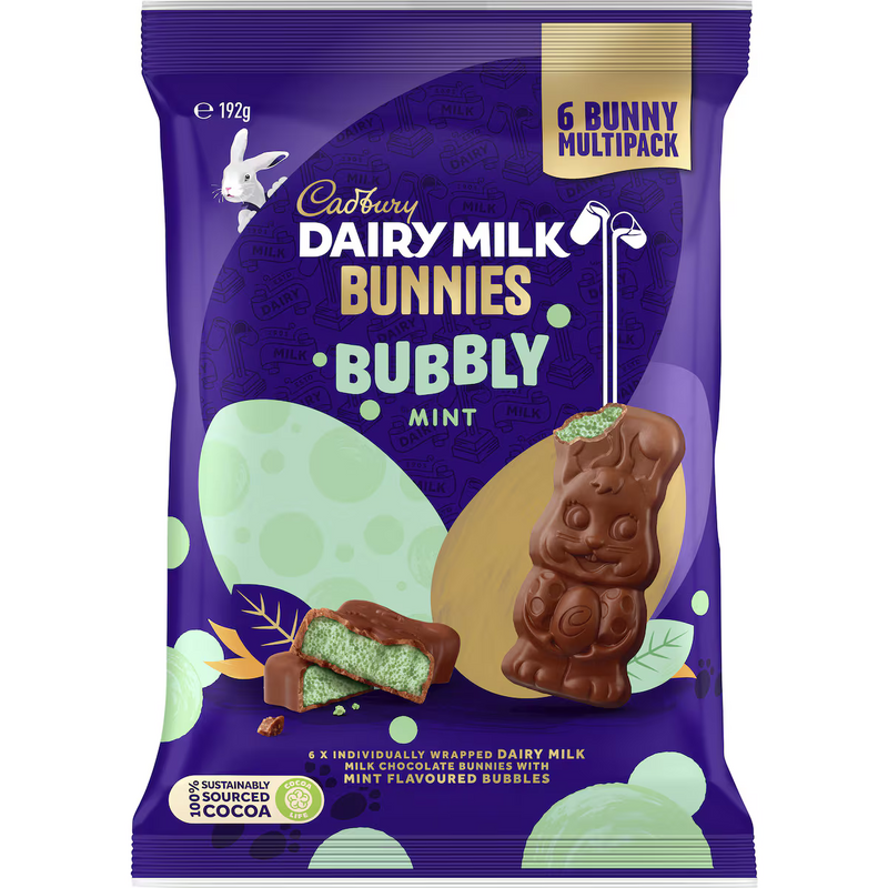 Cadbury Bubbly Mint Chocolate Easter Sharepack 192g