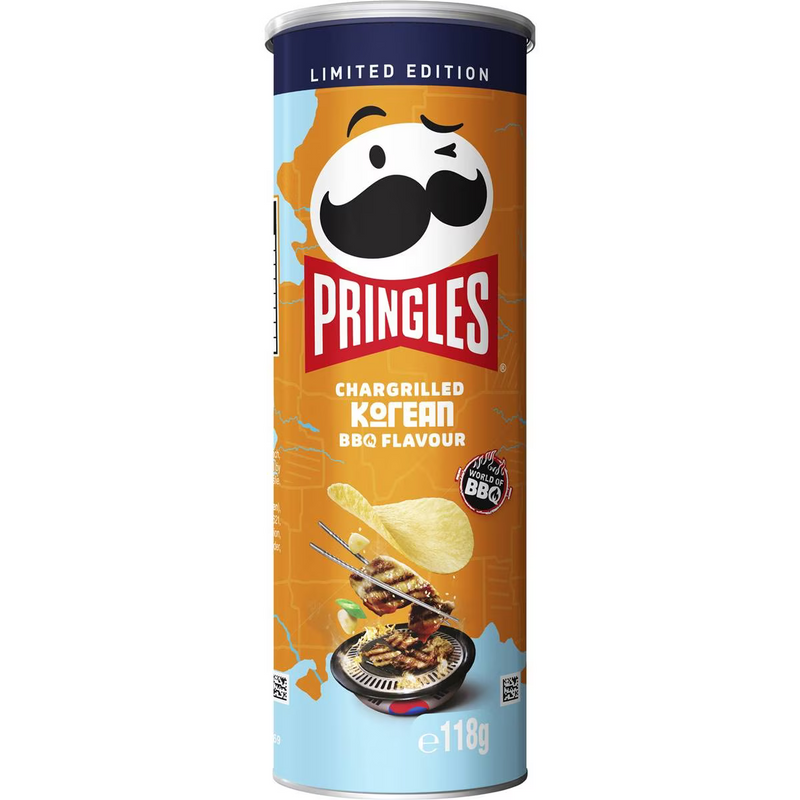 Pringles Chargrilled Korean Bbq Flavour Stacked Potato Chips 118g