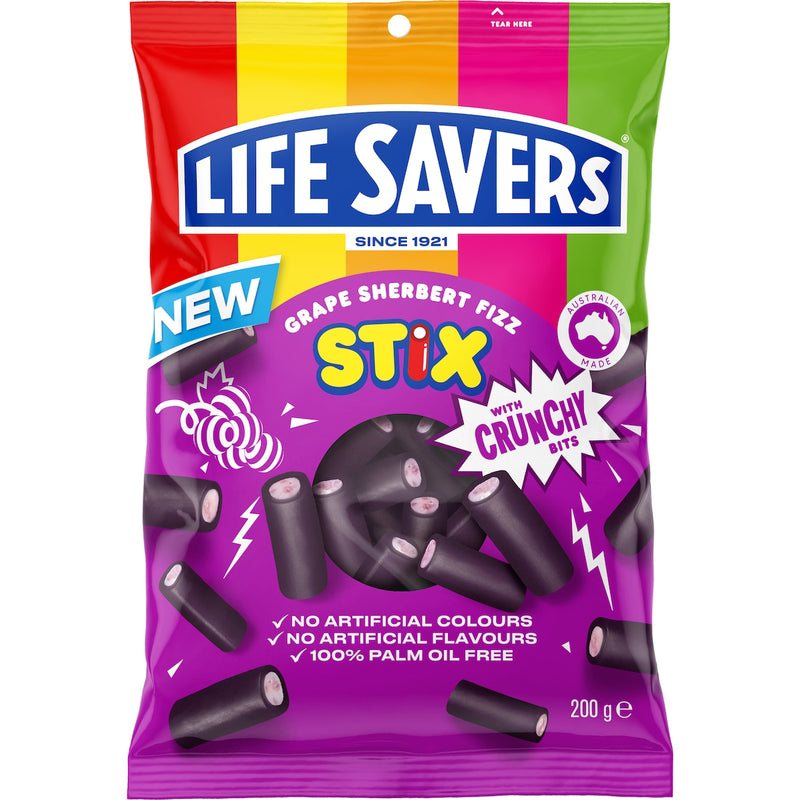 Lifesavers Grape Sherbert Fizz Stix 200g