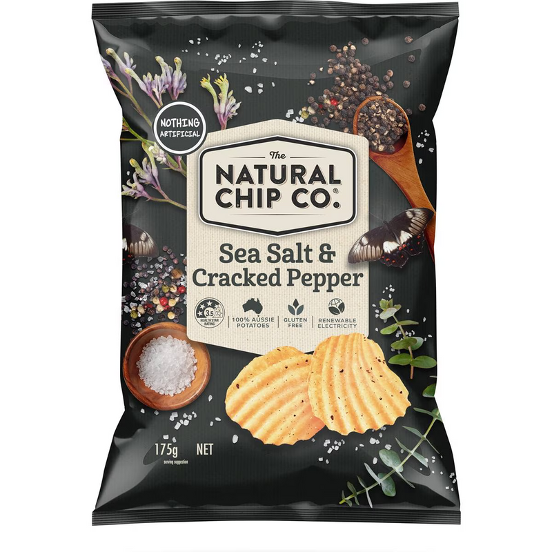 The Natural Chip Co. Sea Salt & Cracked Pepper 175g