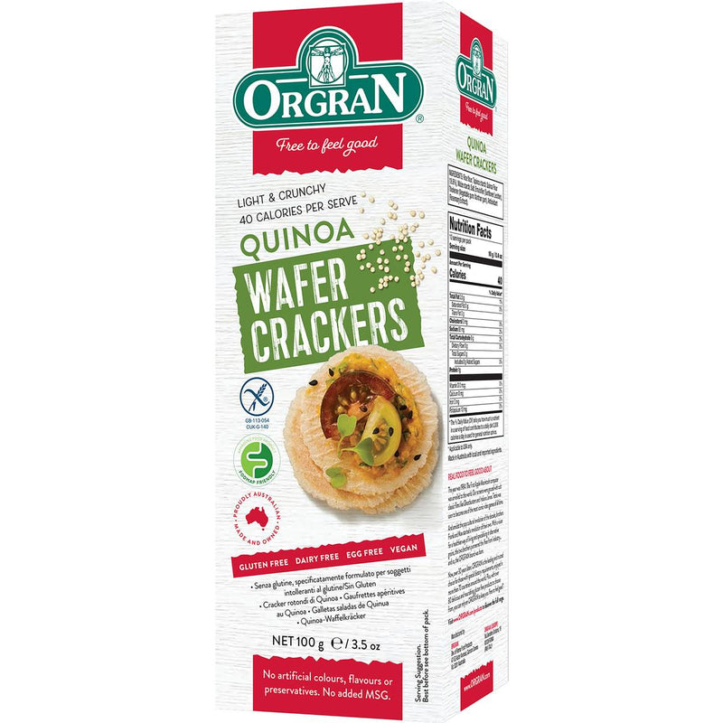 Orgran Gluten Free Wafer Crackers Quinoa 100g