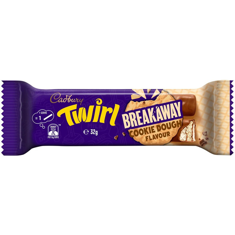 Cadbury Twirl Breakaway Cookie Dough Bar 32g