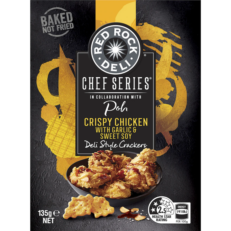 Red Rock Deli Deli Style Crackers Chef Series Crispy Chicken & Soy 135g