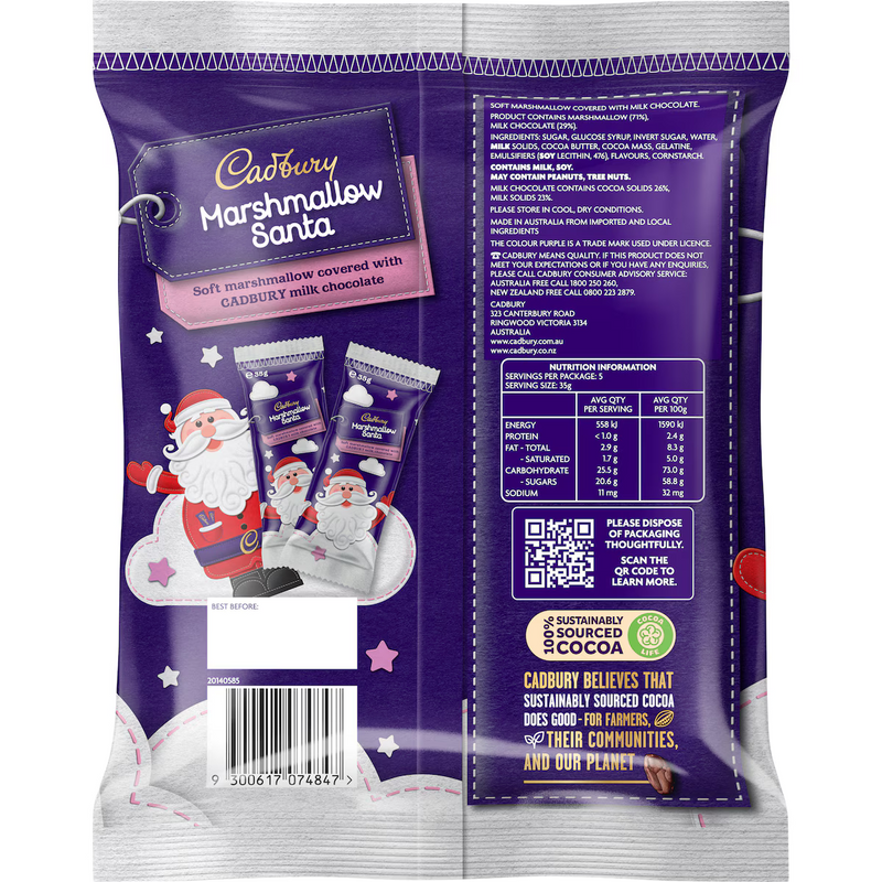 Cadbury Marshmallow Santa Share Pack (5 Pieces) 175g