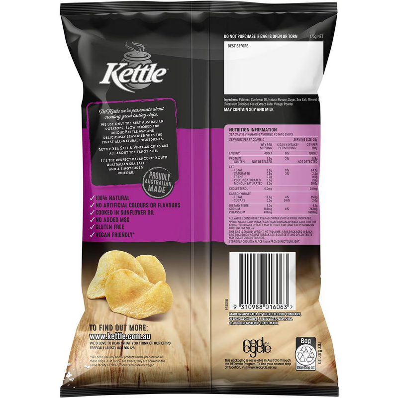 Ketltle Sea Salt with Cider Vinegar Chips 175g