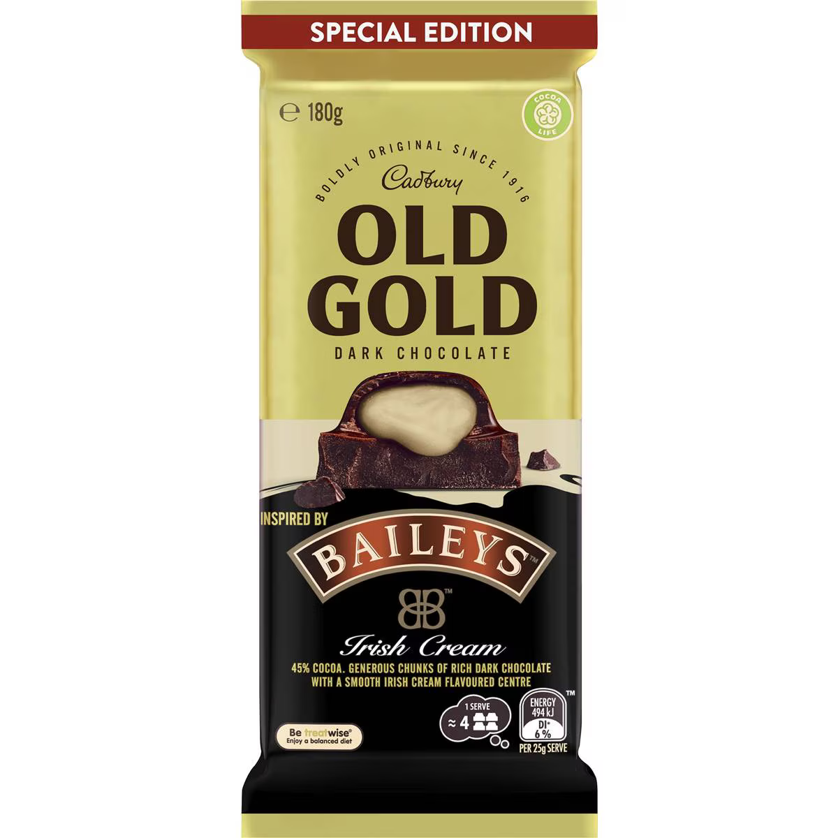 Cadbury Old Gold Baileys Chocolate Block 180g | International Delivery