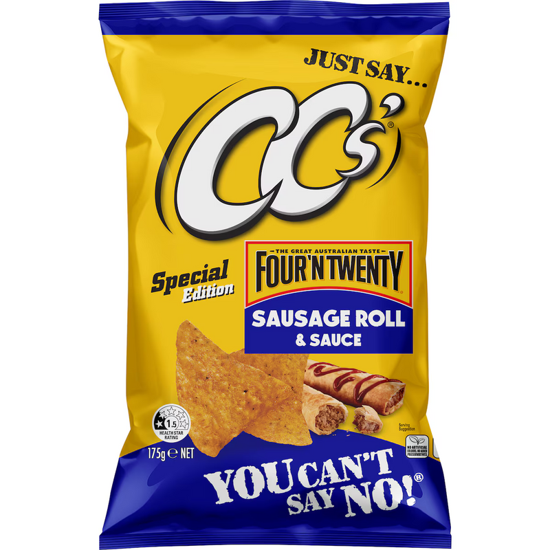 CC's Four'n Twenty Corn Chips Sausage Roll & Sauce 175g