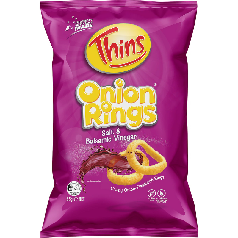 Thins Onion Rings Snacks Salt & Balsamic Vinegar 85g