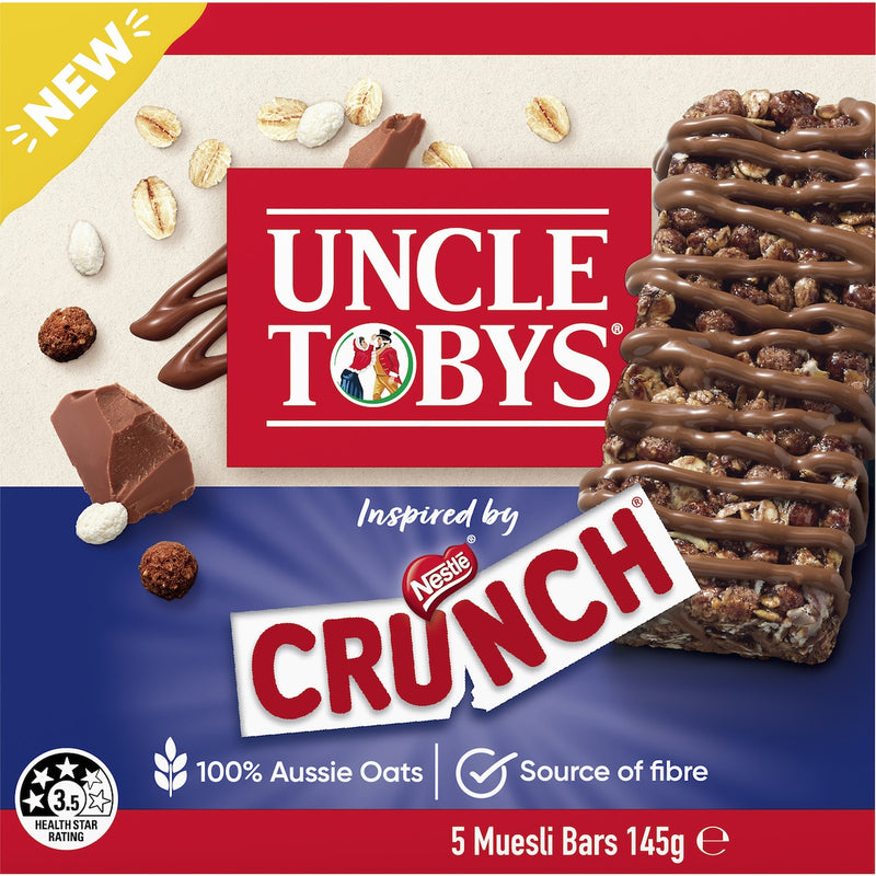 Uncle Tobys Muesli Bar Crunch 5 Pack 145g