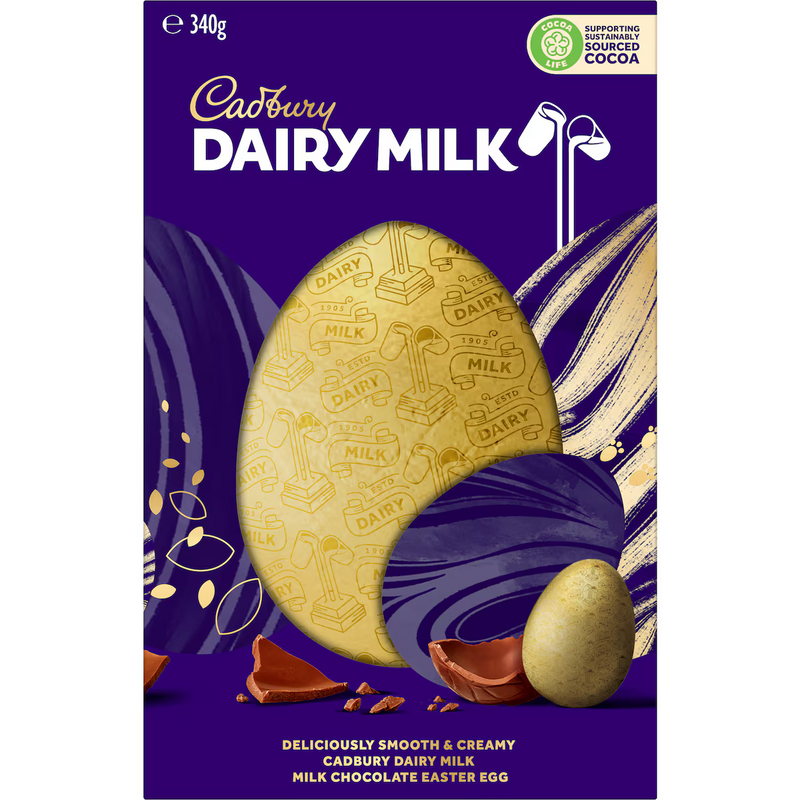 Cadbury Chocolate Large Easter Egg Gift Box 340g