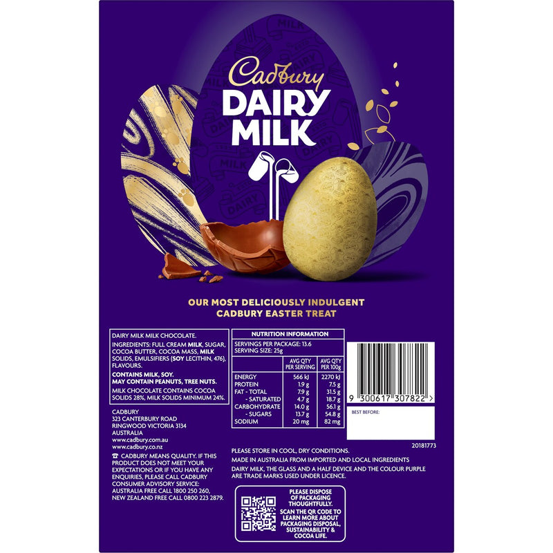 Cadbury Chocolate Large Easter Egg Gift Box 340g