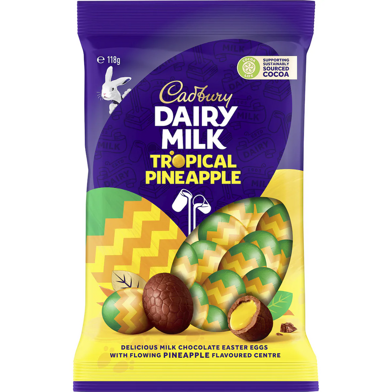 Cadbury Dairy Milk Tropical Pineapple Easter Egg Bag 118g