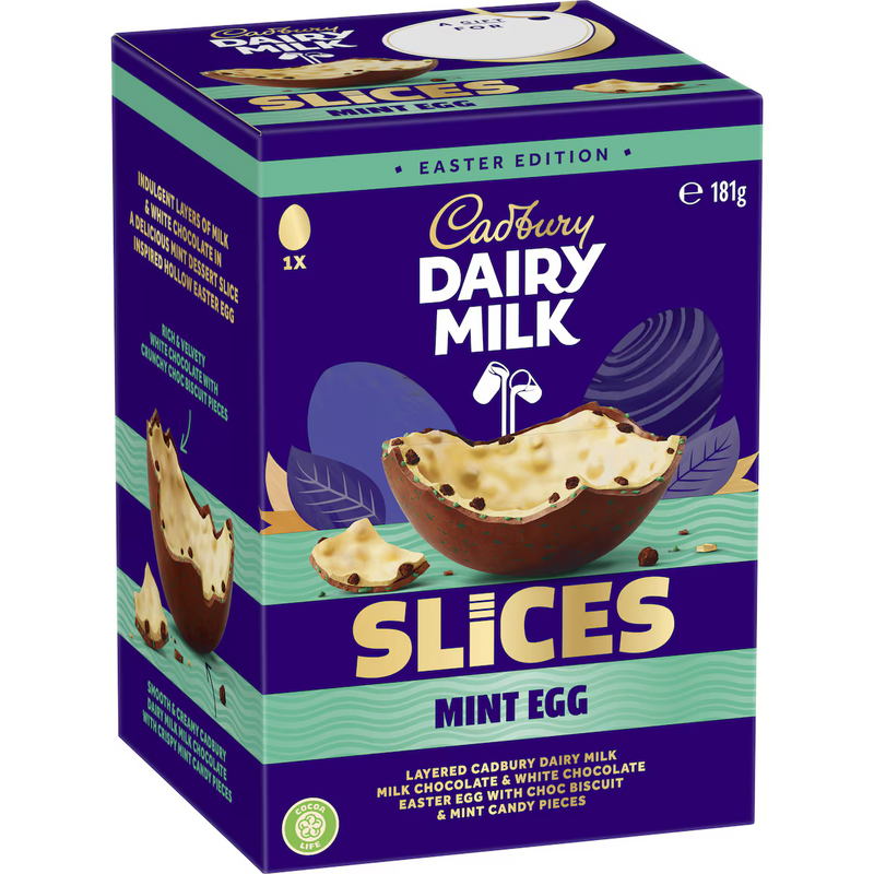 Cadbury Egg Mint Slice Chocolate Easter Egg Gift Box 180g