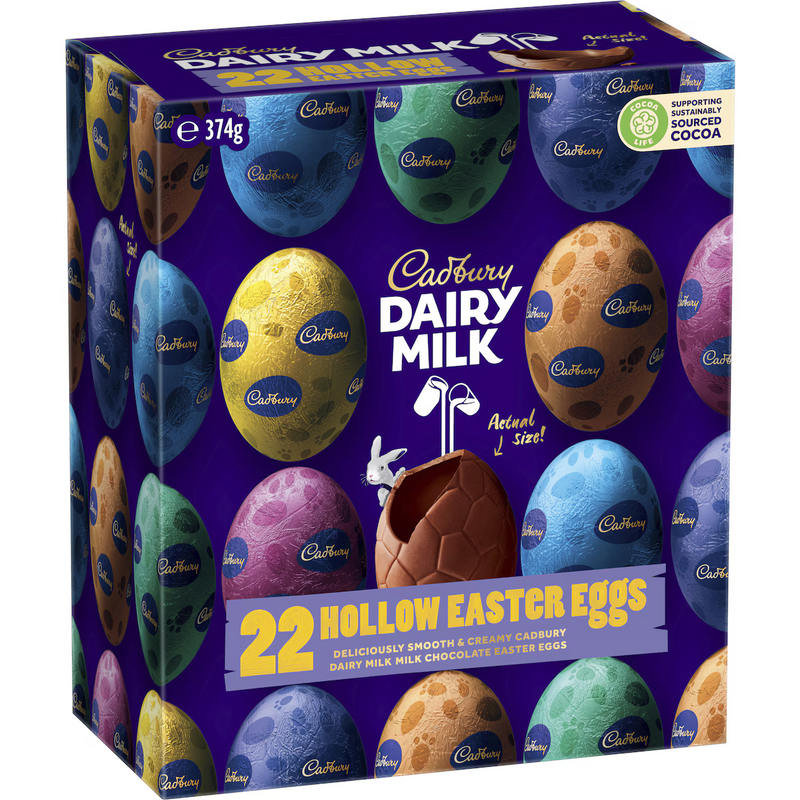 Cadbury Dairy Milk 22 Hollow Easter Eggs 374g