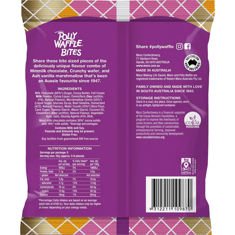 Menz Polly Waffle Bites 125g