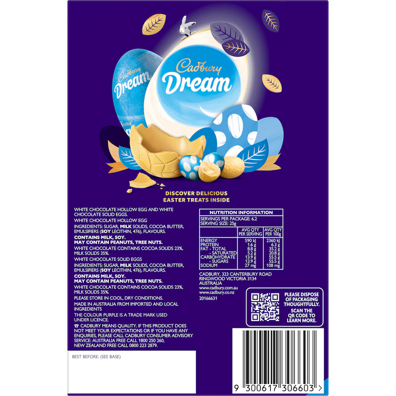 Cadbury Dream Chocolate Easter Egg Gift Box 155g