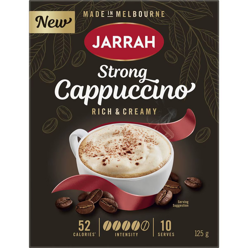 Jarrah Strong Cappuccino Sachets 10 Pack 125g