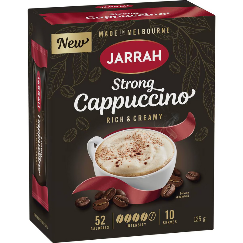 Jarrah Strong Cappuccino Sachets 10 Pack 125g