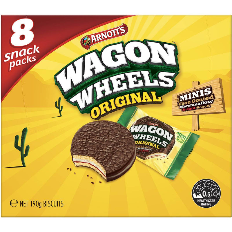 Arnott's Wagon Wheels Biscuits Multipack 8 Pack 190g