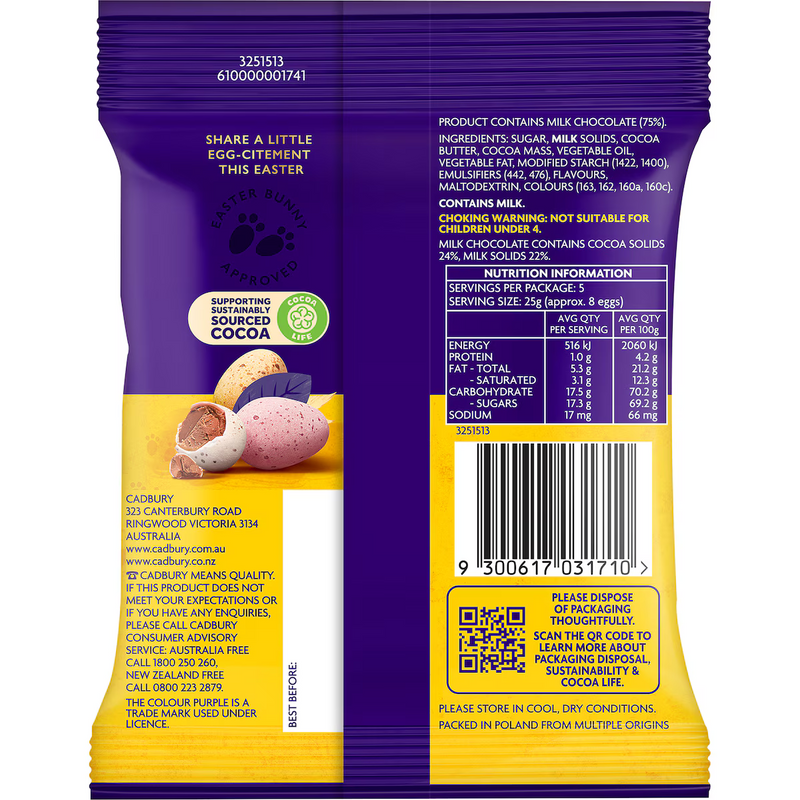 Cadbury Mini Eggs Easter Egg Bag 125g