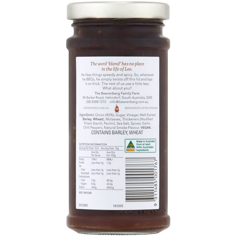 Beerenberg Spicy BBQ Caramelised Onion 280g