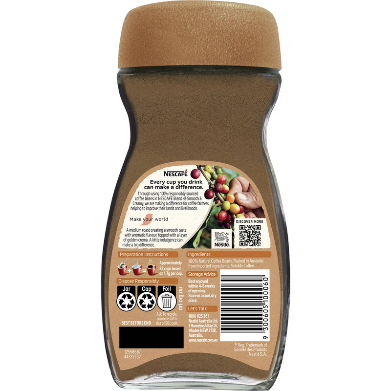 Nescafe Blend 43 Smooth & Creamy Instant Coffee 140g