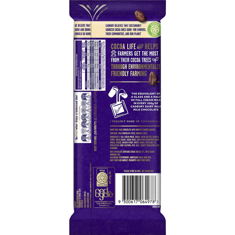 Cadbury Dairy Milk Caramello Chocolate Block 180g