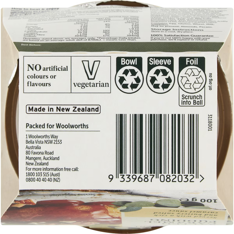 Woolworths Salted Caramel Pudding 100g